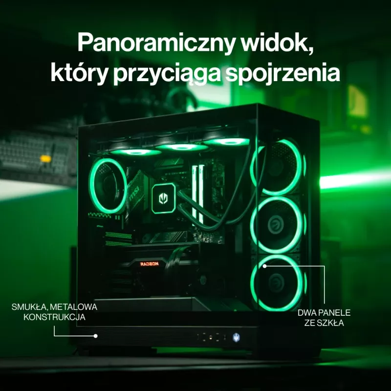 ENDORFY Fishtank 6000 Flex Mid-Tower PC skriňa - čierna, dvojité temperované sklo, USB-C, E-ATX, Back-Connect Ready (bez ventilátorov)