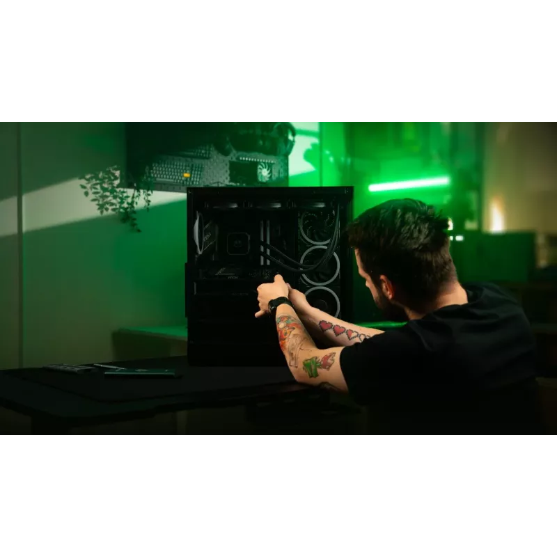 ENDORFY Fishtank 6000 Flex Mid-Tower PC skriňa - čierna, dvojité temperované sklo, USB-C, E-ATX, Back-Connect Ready (bez ventilátorov)