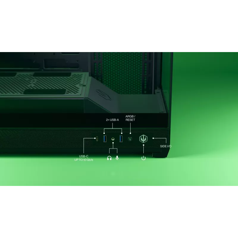 ENDORFY Fishtank 6000 Flex Mid-Tower PC skriňa - čierna, dvojité temperované sklo, USB-C, E-ATX, Back-Connect Ready (bez ventilátorov)