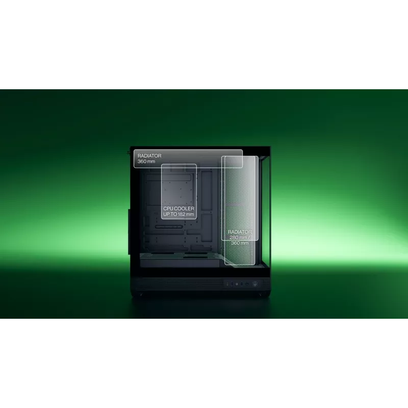 ENDORFY Fishtank 6000 Flex Mid-Tower PC skriňa - čierna, dvojité temperované sklo, USB-C, E-ATX, Back-Connect Ready (bez ventilátorov)