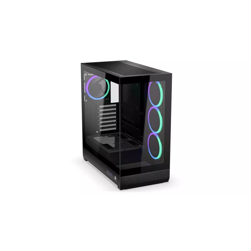 ENDORFY Fishtank 6000 Flex Mid-Tower PC skriňa - čierna, dvojité temperované sklo, USB-C, E-ATX, Back-Connect Ready (bez ventilátorov)