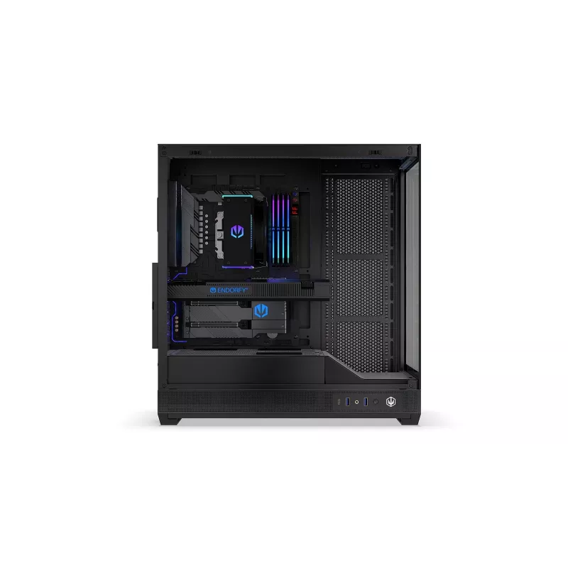 ENDORFY Fishtank 6000 Flex Mid-Tower PC skriňa - čierna, dvojité temperované sklo, USB-C, E-ATX, Back-Connect Ready (bez ventilátorov)