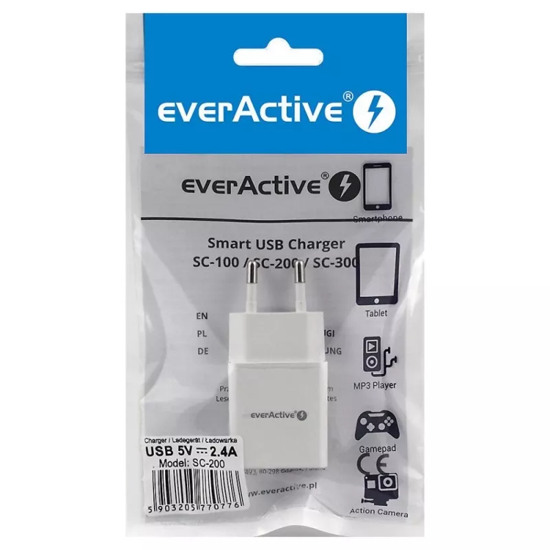 everActive SC-200 USB-A nástenná nabíjačka 2,4 A 12 W biela