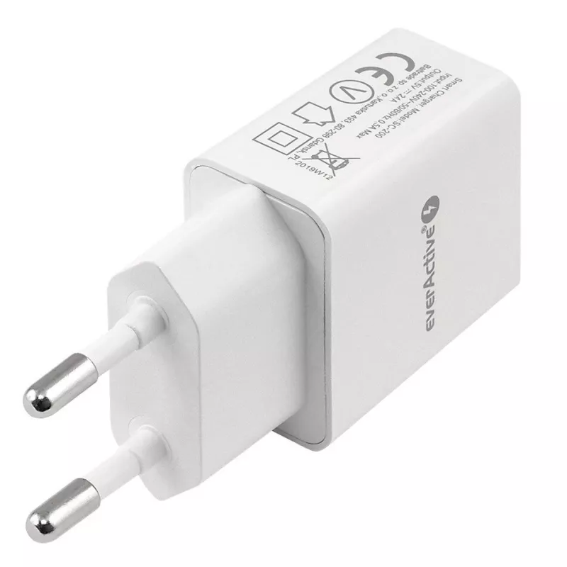 everActive SC-200 USB-A nástenná nabíjačka 2,4 A 12 W biela