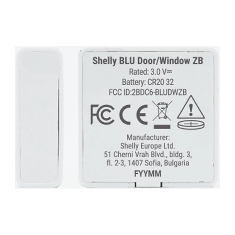 Shelly BLU Door/Window ZB Zigbee Bluetooth smart senzor dverí/okna biely