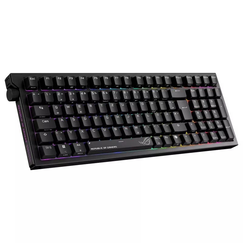 ASUS ROG Strix Morph 96 Wireless herná klávesnica, 96% layout, ROG NX Snow Switches, Hot-Swappable, Tri-Mode Connectivity, čierna