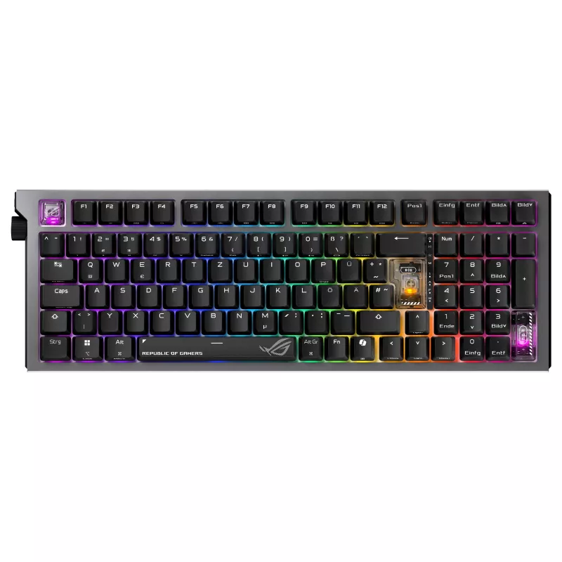 ASUS ROG Strix Morph 96 Wireless herná klávesnica, 96% layout, ROG NX Snow Switches, Hot-Swappable, Tri-Mode Connectivity, čierna