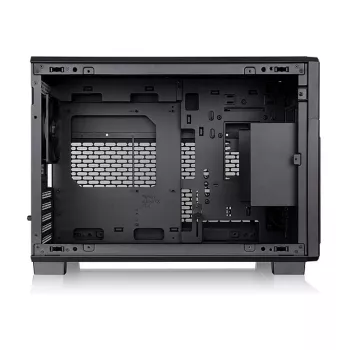 Thermaltake TR200 WS Super Mini Tower skriňa, čierna/drevo, tvrdené sklo