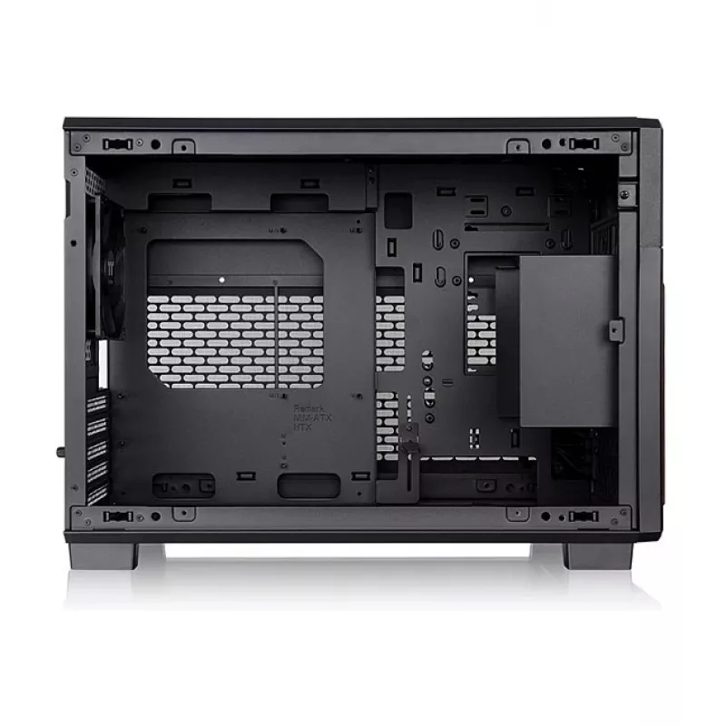 Thermaltake TR200 WS Super Mini Tower skriňa, čierna/drevo, tvrdené sklo