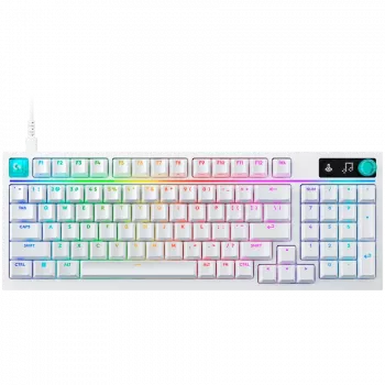 Logitech G316 X 98 Wired herná klávesnica - biela - US International - Tactile