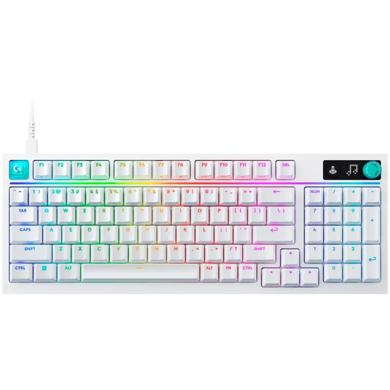 Logitech G316 X 98 Wired herná klávesnica - biela - US International - Tactile