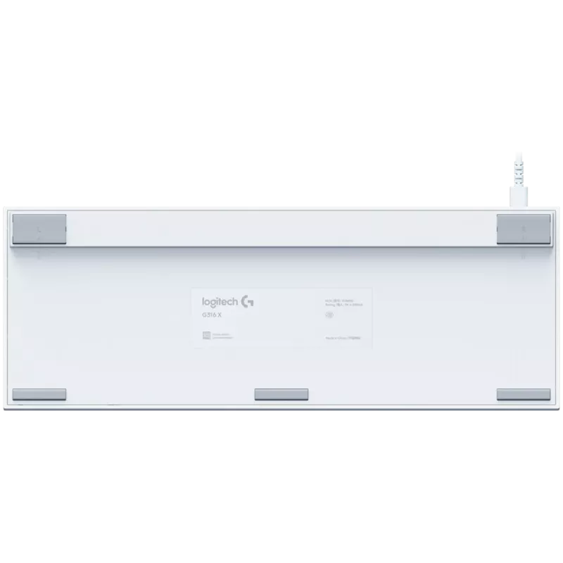 Logitech G316 X 98 Wired herná klávesnica - biela - US International - Tactile