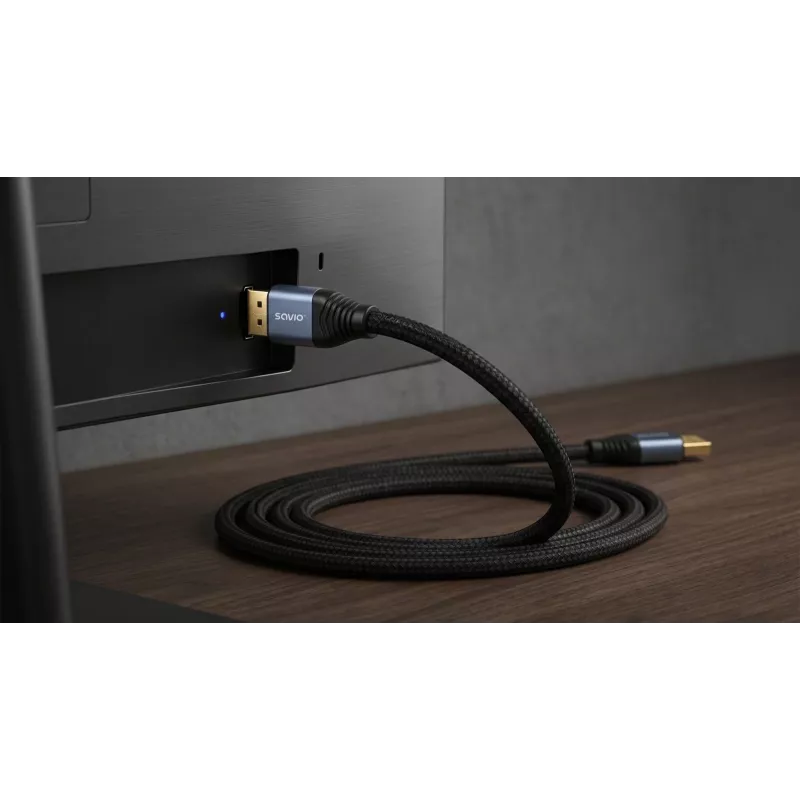 SAVIO CL-211 DisplayPort 2.1 kábel 3m čierny