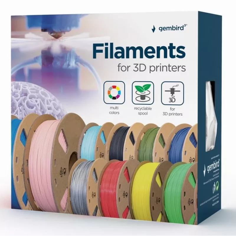 Gembird 3DP-PLA+1.75-02-BK PLA+ filament 1,75 mm čierny 1 kg