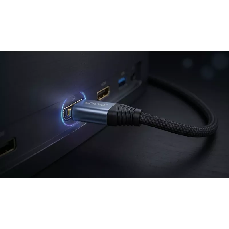 SAVIO CL-210 DisplayPort 2.1 kábel 2m čierny
