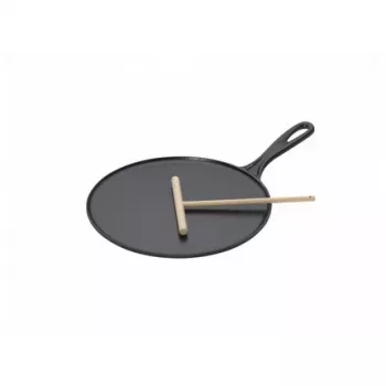 Le Creuset liatinová panvica na palacinky 27 cm čierna