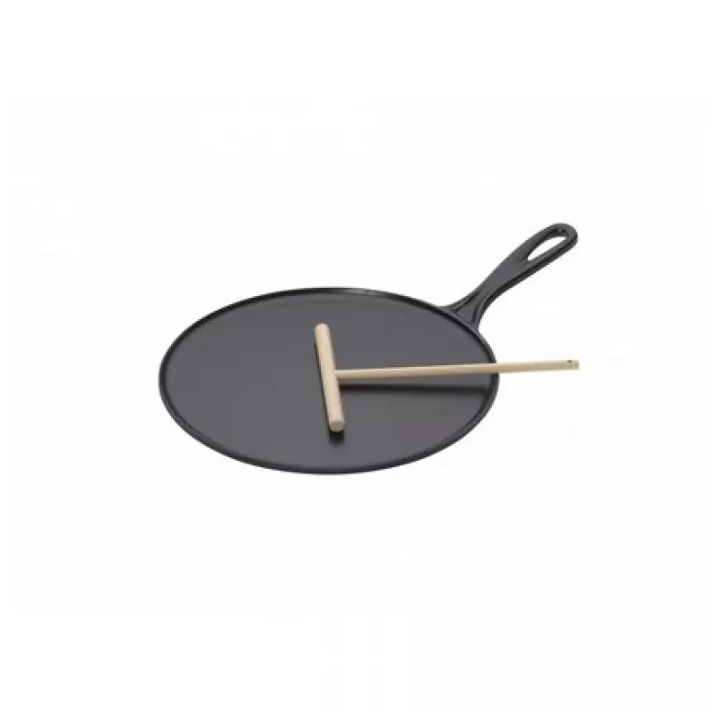 Le Creuset liatinová panvica na palacinky 27 cm čierna