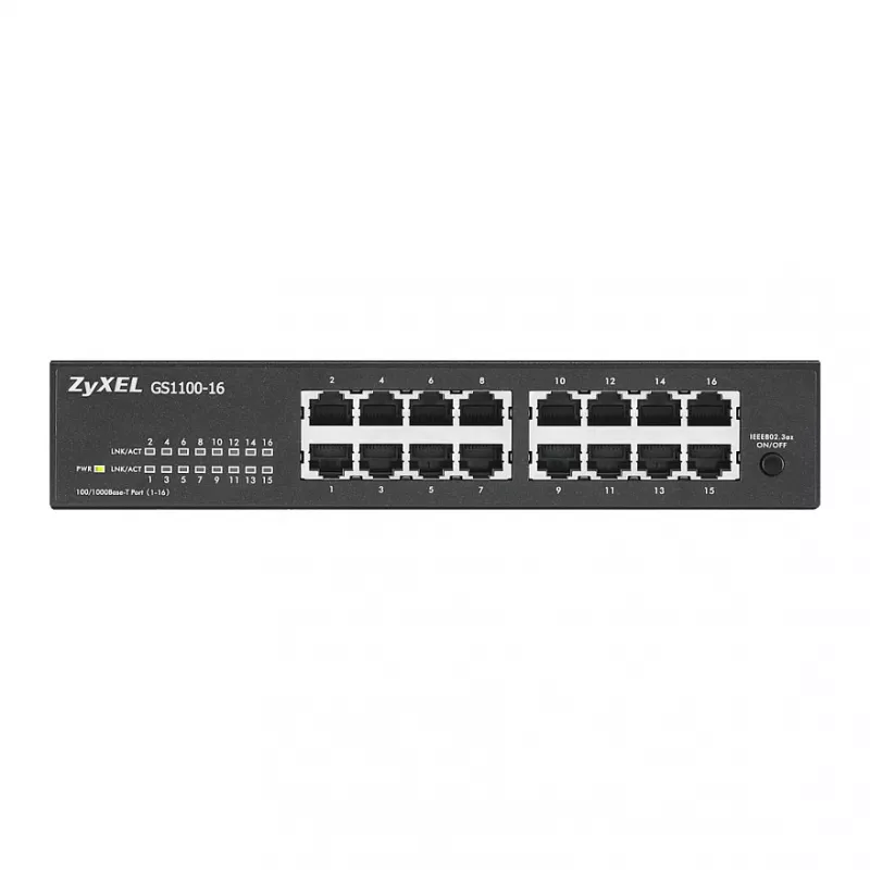 ZyXEL GS1100-16E 16-portový gigabitový neupravovateľný kovový switch