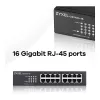 ZyXEL GS1100-16E 16-portový gigabitový neupravovateľný kovový switch
