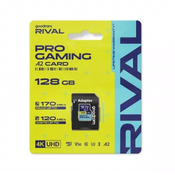 GOODRAM microSDXC 128GB V30 A2 UHS-I U3 RIVAL + adaptér
