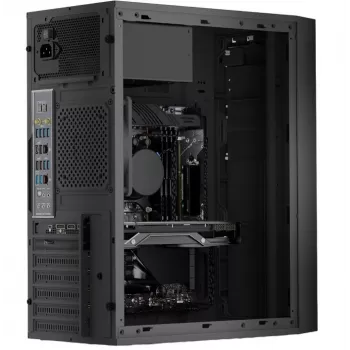 Logic Concept J23 PRO čierna mid-tower počítačová skriňa s tvrdeným sklom, USB-C, ARGB ventilátory