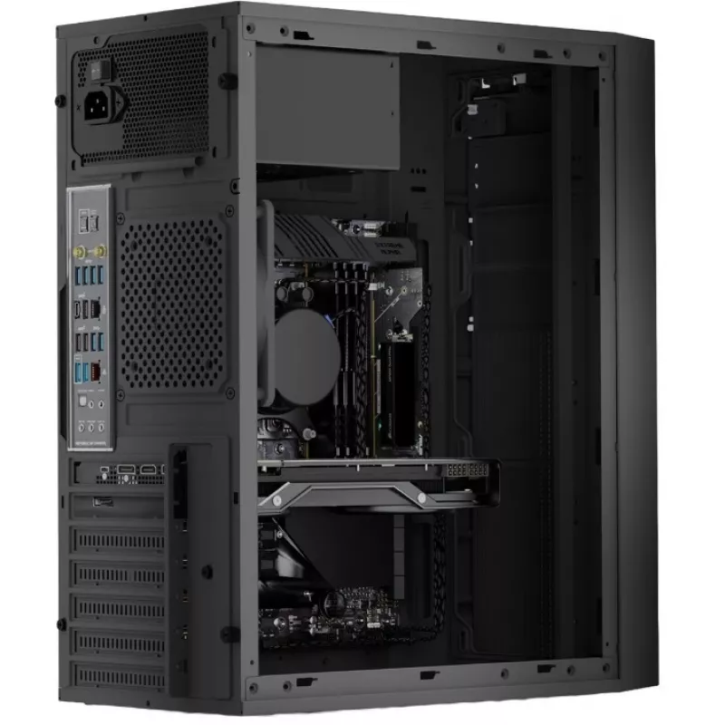 Logic Concept J23 PRO čierna mid-tower počítačová skriňa s tvrdeným sklom, USB-C, ARGB ventilátory