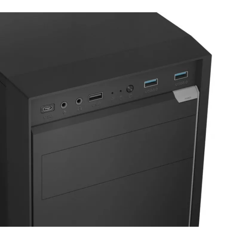 Logic Concept J23 PRO čierna mid-tower počítačová skriňa s tvrdeným sklom, USB-C, ARGB ventilátory
