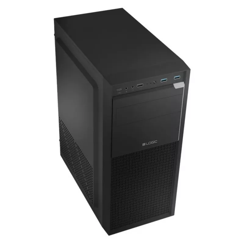 Logic Concept J23 PRO čierna mid-tower počítačová skriňa s tvrdeným sklom, USB-C, ARGB ventilátory
