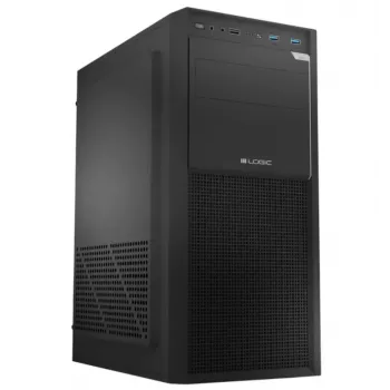 Logic Concept J23 PRO čierna mid-tower počítačová skriňa s tvrdeným sklom, USB-C, ARGB ventilátory