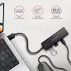 AXAGON HUE-C2A 5 Gbps cestovný hub, 2x USB-A + 2x USB-C, USB-C Power IN, kábel USB-A 19 cm