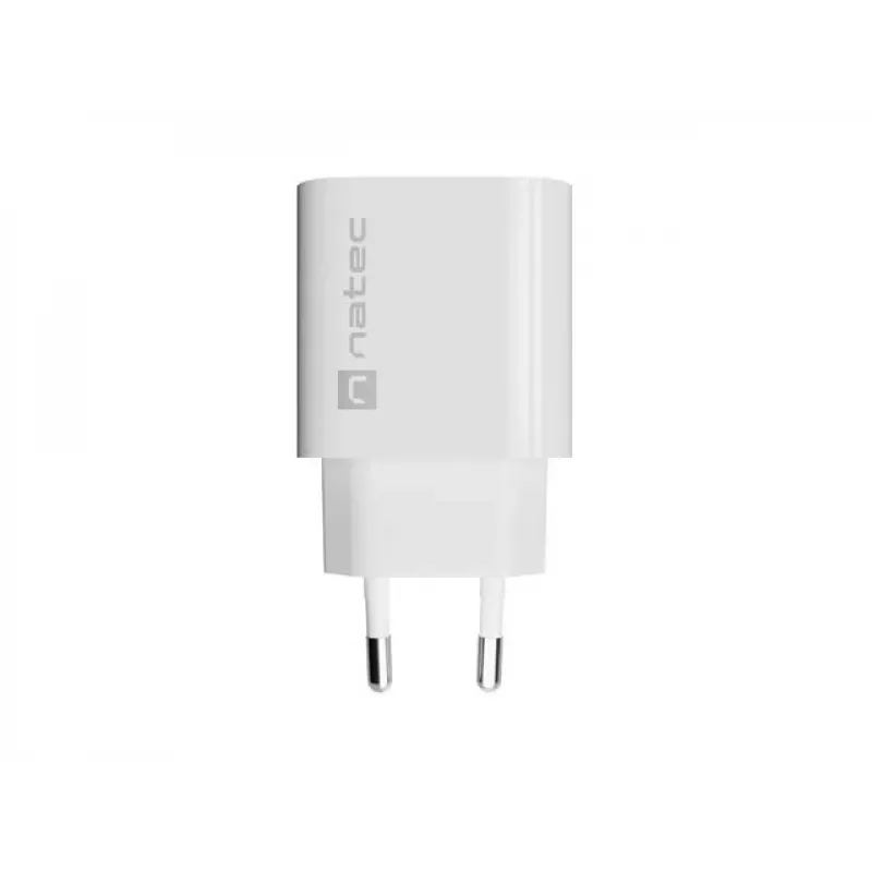 NATEC Ribera nástenná nabíjačka 1x USB-A + 1x USB-C 20W biela