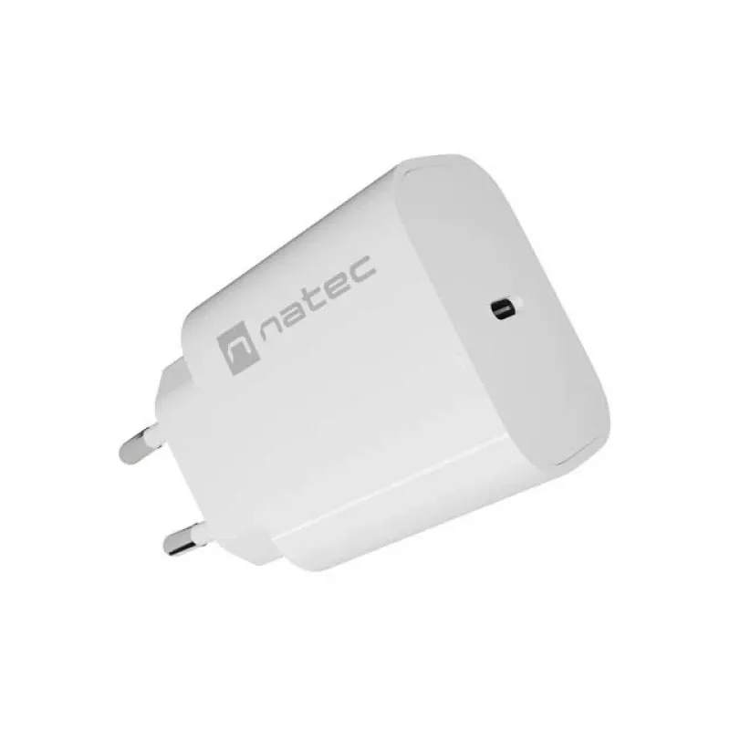 NATEC Ribera nástenná nabíjačka 1x USB-C 20W biela