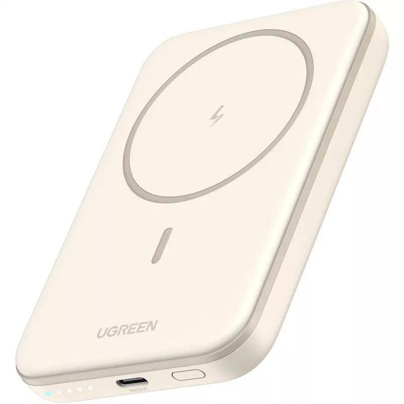 UGREEN 5000mAh Mini powerbank Wireless 15W s MagSafe biela