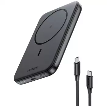 UGREEN 5000mAh Mini powerbank Wireless 15W s MagSafe biela