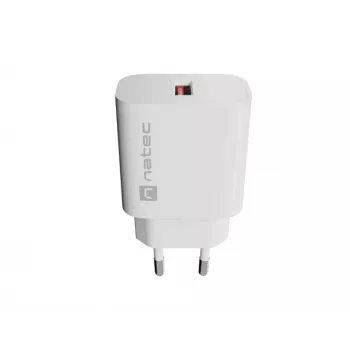 NATEC Ribera nástenná nabíjačka 1x USB-A 18W biela