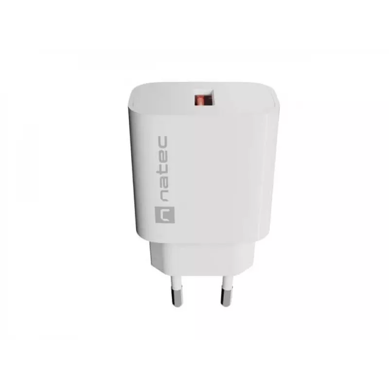 NATEC Ribera nástenná nabíjačka 1x USB-A 18W biela