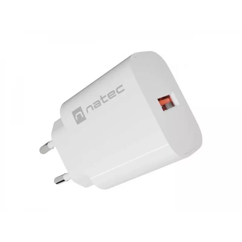 NATEC Ribera nástenná nabíjačka 1x USB-A 18W biela