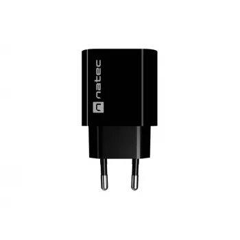 NATEC Ribera nástenná nabíjačka 1x USB-A + 1x USB-C 20W čierna