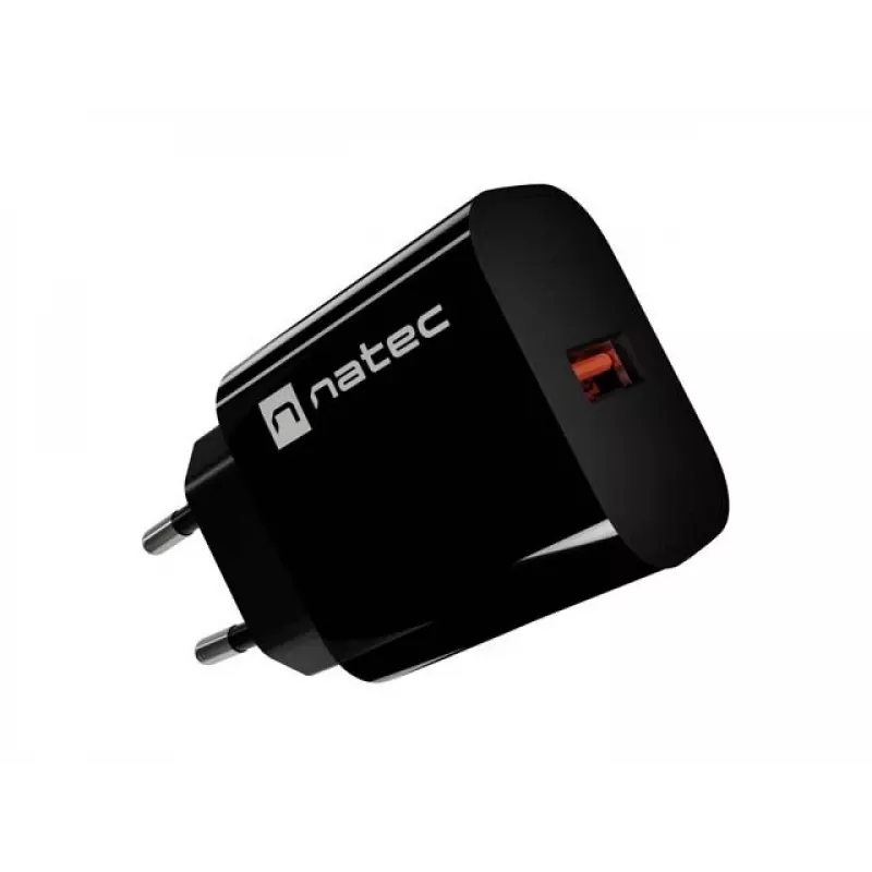 Natec Ribera USB-A nástenná nabíjačka 18W čierna