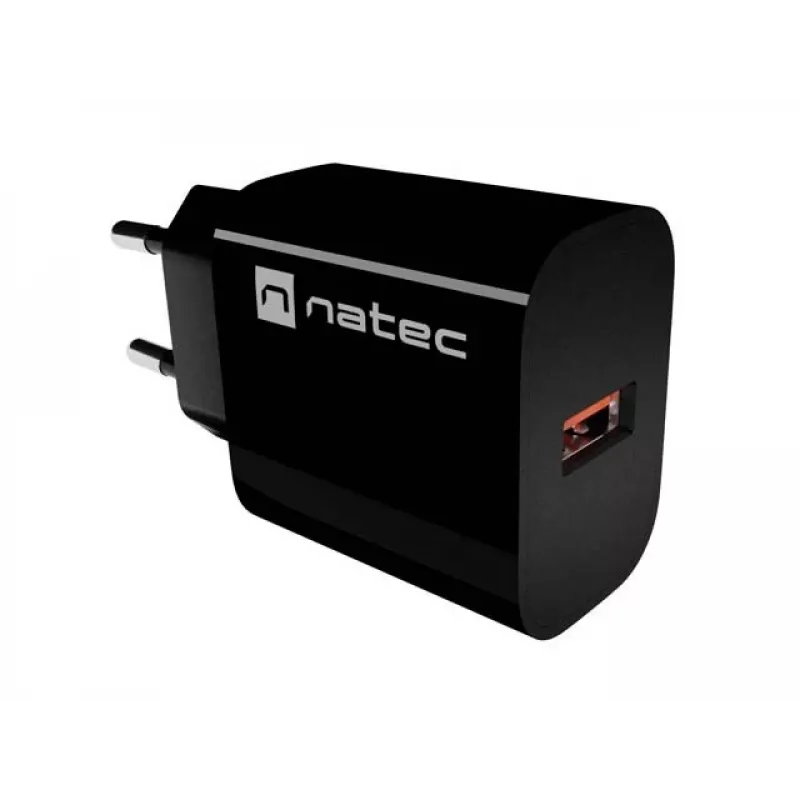 Natec Ribera USB-A nástenná nabíjačka 18W čierna