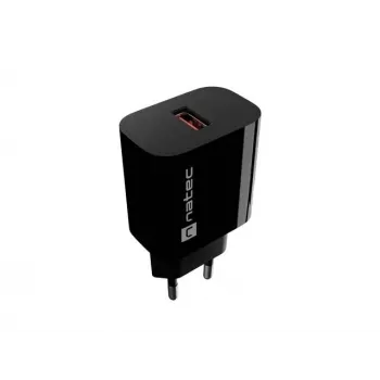 Natec Ribera USB-A nástenná nabíjačka 18W čierna