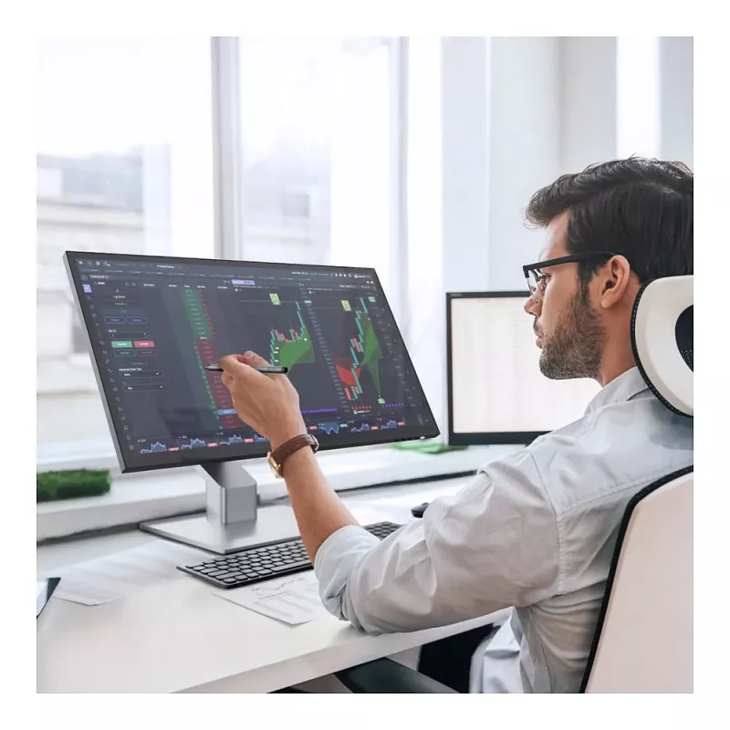 ALOGIC Clarity Fold Touch 27 inch 4K UHD IPS dotykový monitor s webkamerou, 65W USB-C PD, Fold Stand