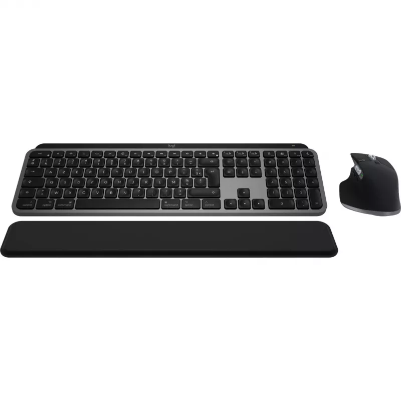 Logitech Master Series MX Keys S Combo for Mac - bezdrôtová sada klávesnice a myši - plná veľkosť - podsvietenie - AZERTY francúzska - Space Grey (920-012841)