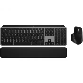 Logitech Master Series MX Keys S Combo for Mac - bezdrôtová sada klávesnice a myši - plná veľkosť - podsvietenie - AZERTY francúzska - Space Grey (920-012841)