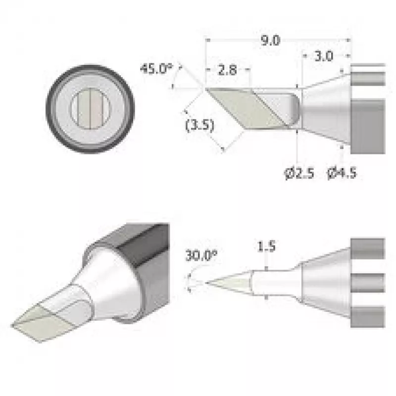 iFixit FixHub spájkovací hrot nôž 2,5 mm strieborný