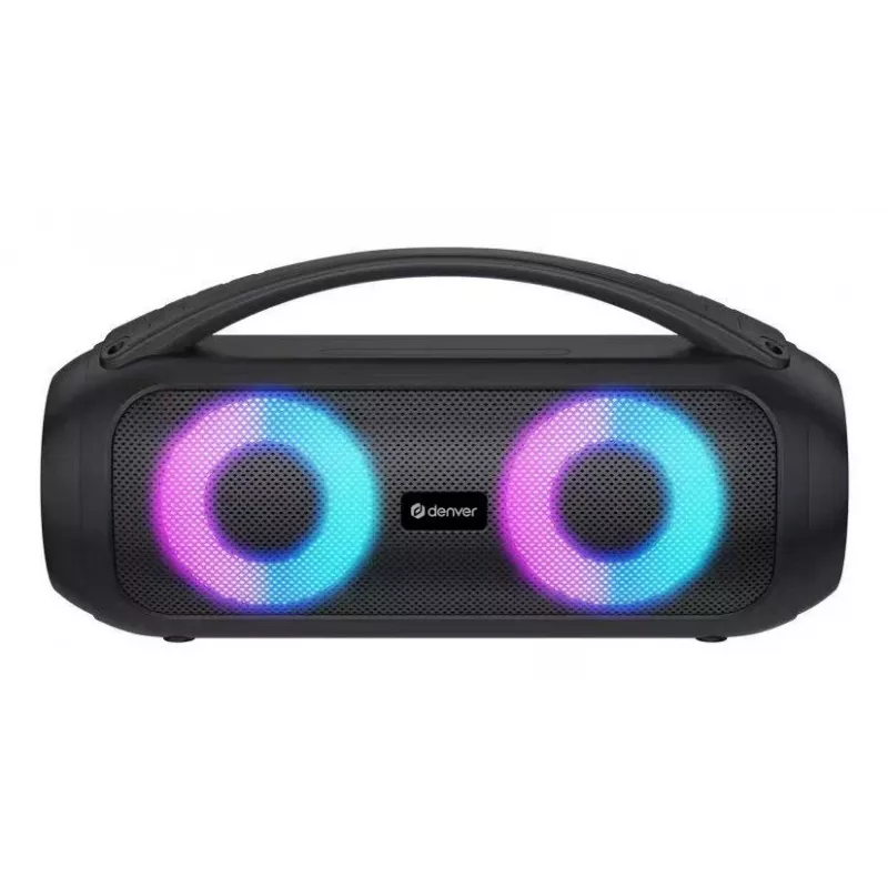 Denver BTG-618 prenosný Bluetooth párty reproduktor 200W s LED svetlami, čierny