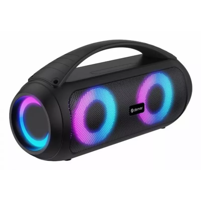 Denver BTG-618 prenosný Bluetooth párty reproduktor 200W s LED svetlami, čierny