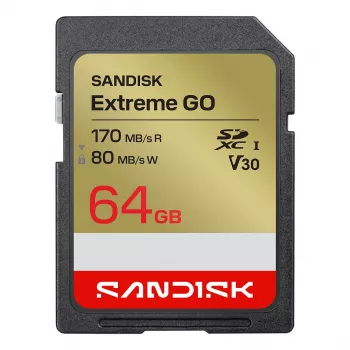 SanDisk Extreme Go SDXC 64GB UHS-I pamäťová karta (170MB/s čítanie, V30, 4K)