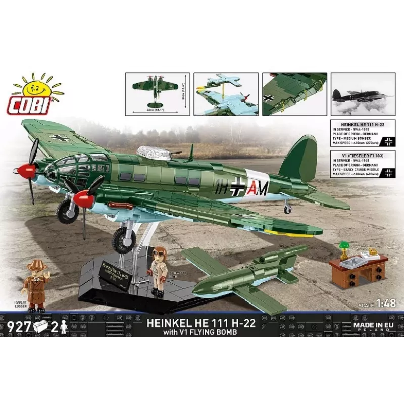 COBI Heinkel HE 111 H-22 s lietajúcou bombou V1 stavebnica 927 dielov