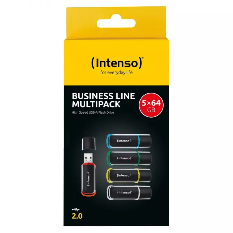 Intenso Business Line 64GB USB 2.0 flash disk balenie 5 ks (rôzne farby)